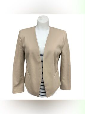 Ever New Taupe Open-Front Blazer Jacket Size M